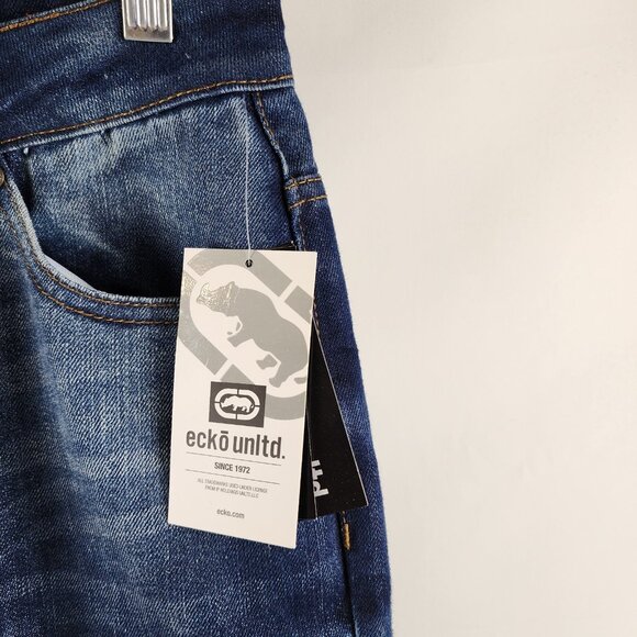 ECKO Unltd Jeans Mens 29 Blue Loose Cargo Distressed Denim (29x30) NWT - Picture 9 of 15